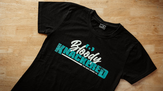 Bloody Knackered Ladies Tee - Black/Teal