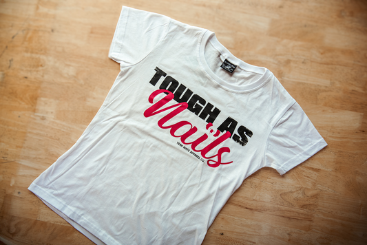 Tough As Nails Ladies Tee - White/Pink