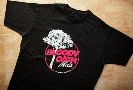 Bloody Oath Mate Tee - Black/Pink