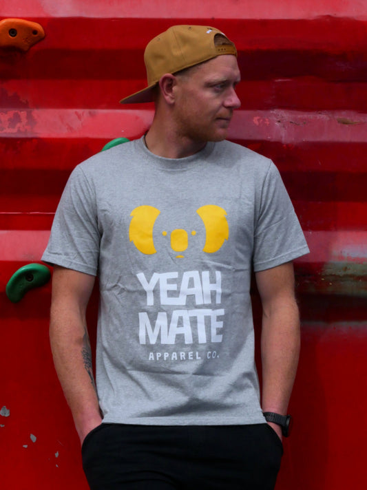 Yeah Mate Original Logo Tee - Grey